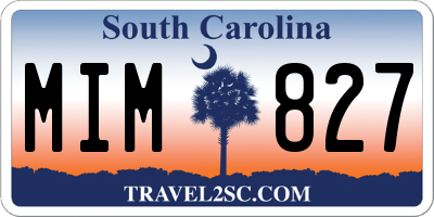 SC license plate MIM827