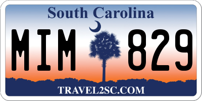 SC license plate MIM829