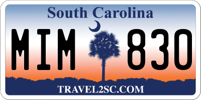 SC license plate MIM830