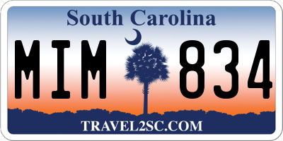 SC license plate MIM834
