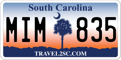 SC license plate MIM835
