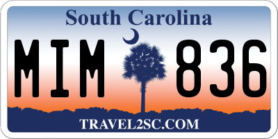 SC license plate MIM836