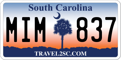 SC license plate MIM837