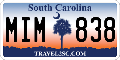 SC license plate MIM838