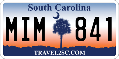 SC license plate MIM841