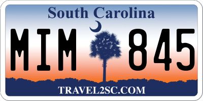 SC license plate MIM845