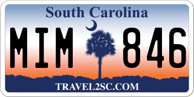 SC license plate MIM846
