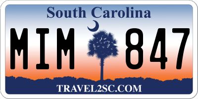 SC license plate MIM847