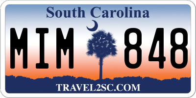 SC license plate MIM848