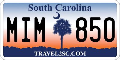 SC license plate MIM850