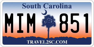 SC license plate MIM851