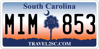 SC license plate MIM853