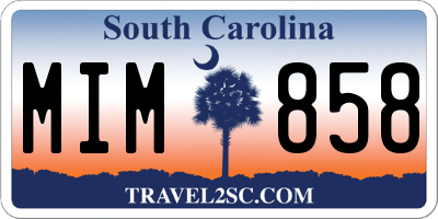 SC license plate MIM858
