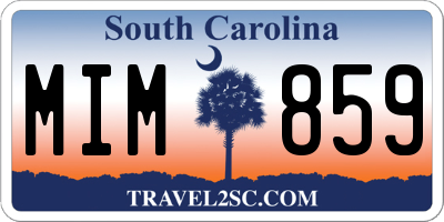 SC license plate MIM859