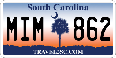 SC license plate MIM862