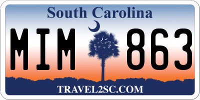 SC license plate MIM863