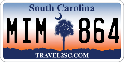 SC license plate MIM864
