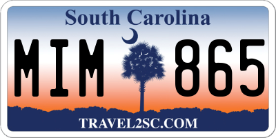 SC license plate MIM865