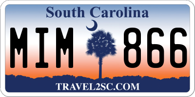 SC license plate MIM866