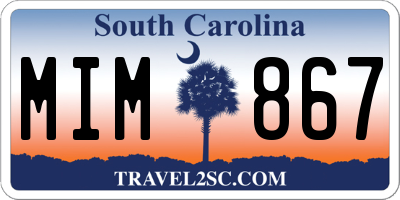 SC license plate MIM867