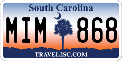 SC license plate MIM868