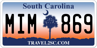 SC license plate MIM869
