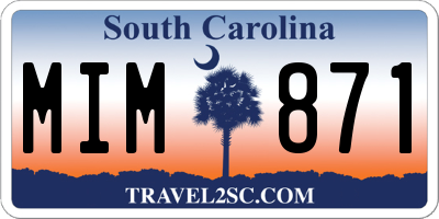 SC license plate MIM871