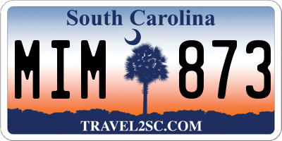 SC license plate MIM873