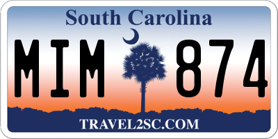 SC license plate MIM874