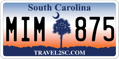 SC license plate MIM875
