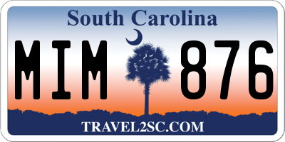 SC license plate MIM876