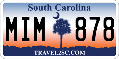 SC license plate MIM878