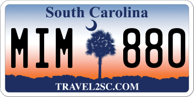 SC license plate MIM880