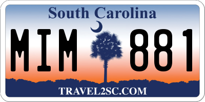 SC license plate MIM881