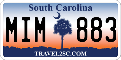 SC license plate MIM883