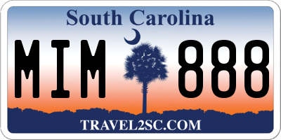 SC license plate MIM888