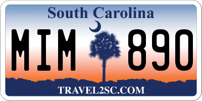 SC license plate MIM890