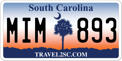 SC license plate MIM893