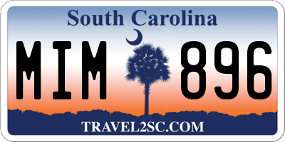 SC license plate MIM896