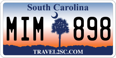 SC license plate MIM898
