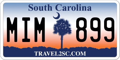 SC license plate MIM899