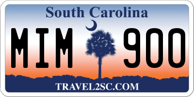 SC license plate MIM900