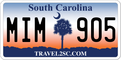 SC license plate MIM905