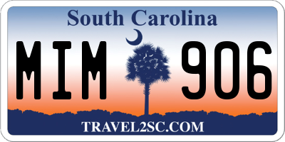 SC license plate MIM906