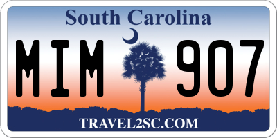 SC license plate MIM907