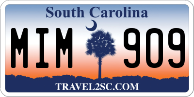 SC license plate MIM909