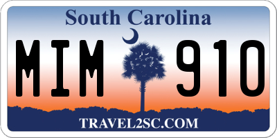 SC license plate MIM910
