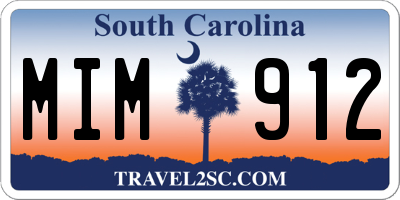 SC license plate MIM912