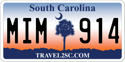 SC license plate MIM914