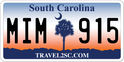 SC license plate MIM915